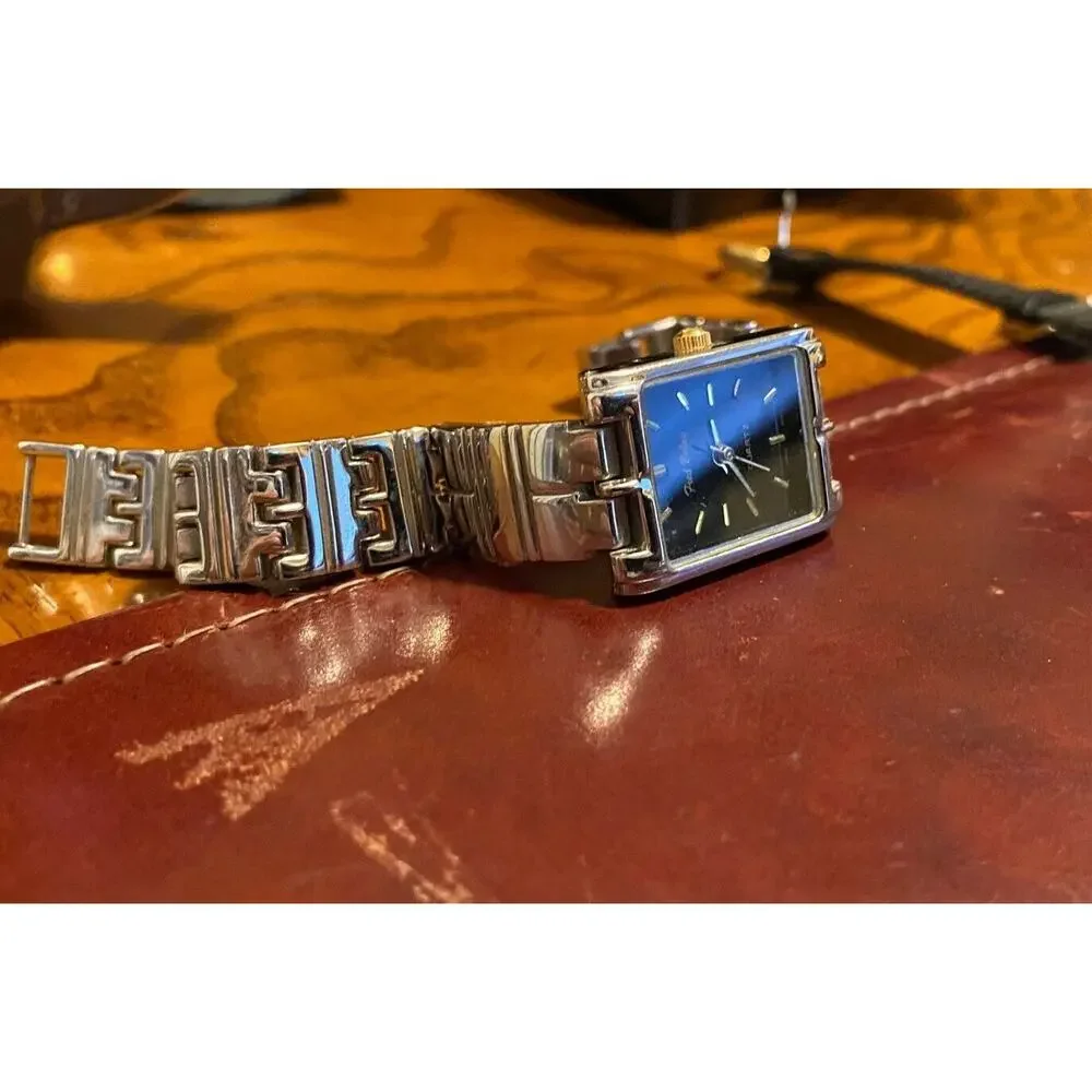 Women's Silver Tone Fred Belay Watch, Black Face, Bracelet Band